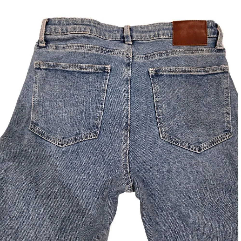 Ashley Mason Premium Flare Jeans Womens 7/28 Two Tone Contrast Panel Y2K Denim
